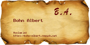 Bohn Albert névjegykártya